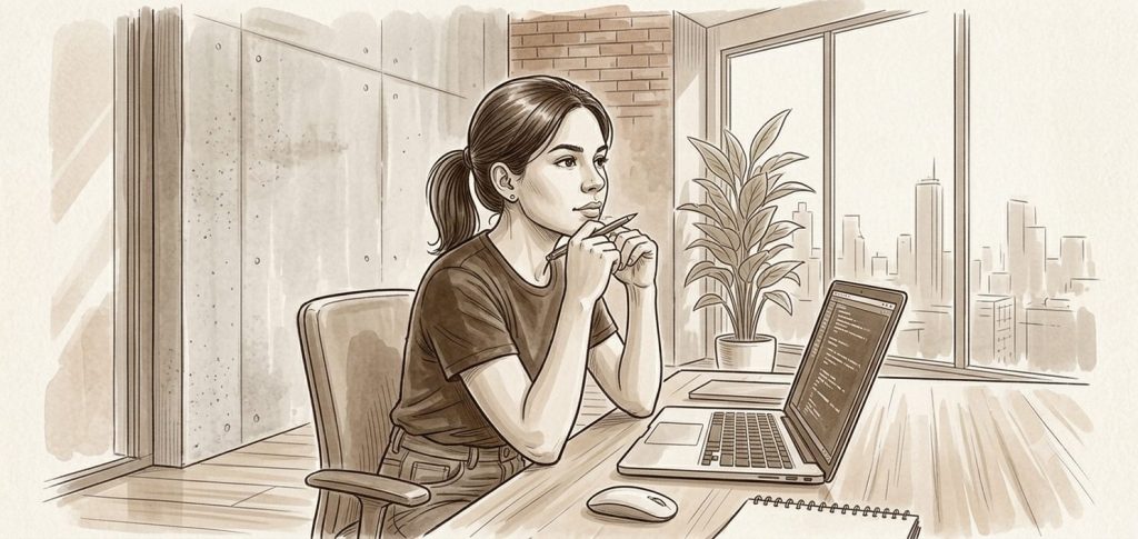 founding marketer at a desk